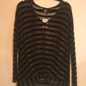 Black and Gold Glitter Long Sleeve